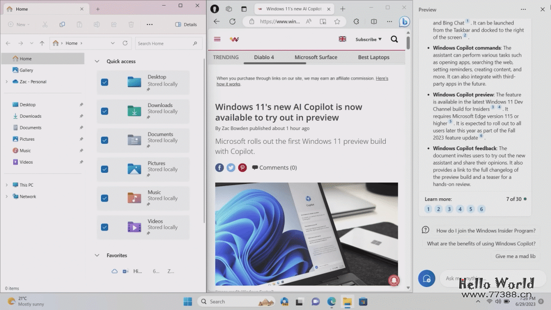 Windows 11 大更新!Copilot 终于来临, 全面接入 GPT-4|附更新链接